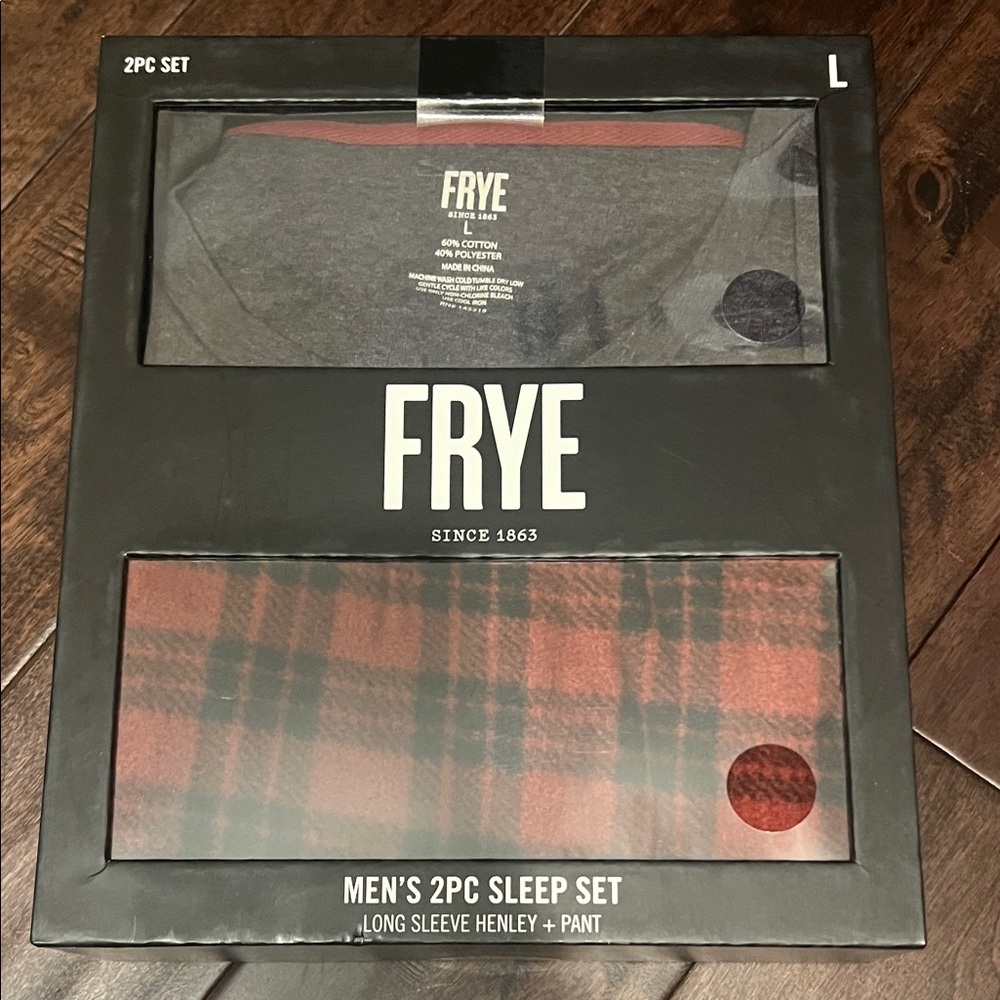Frye Men's Large - Gray and Red Plaid Sleep Set